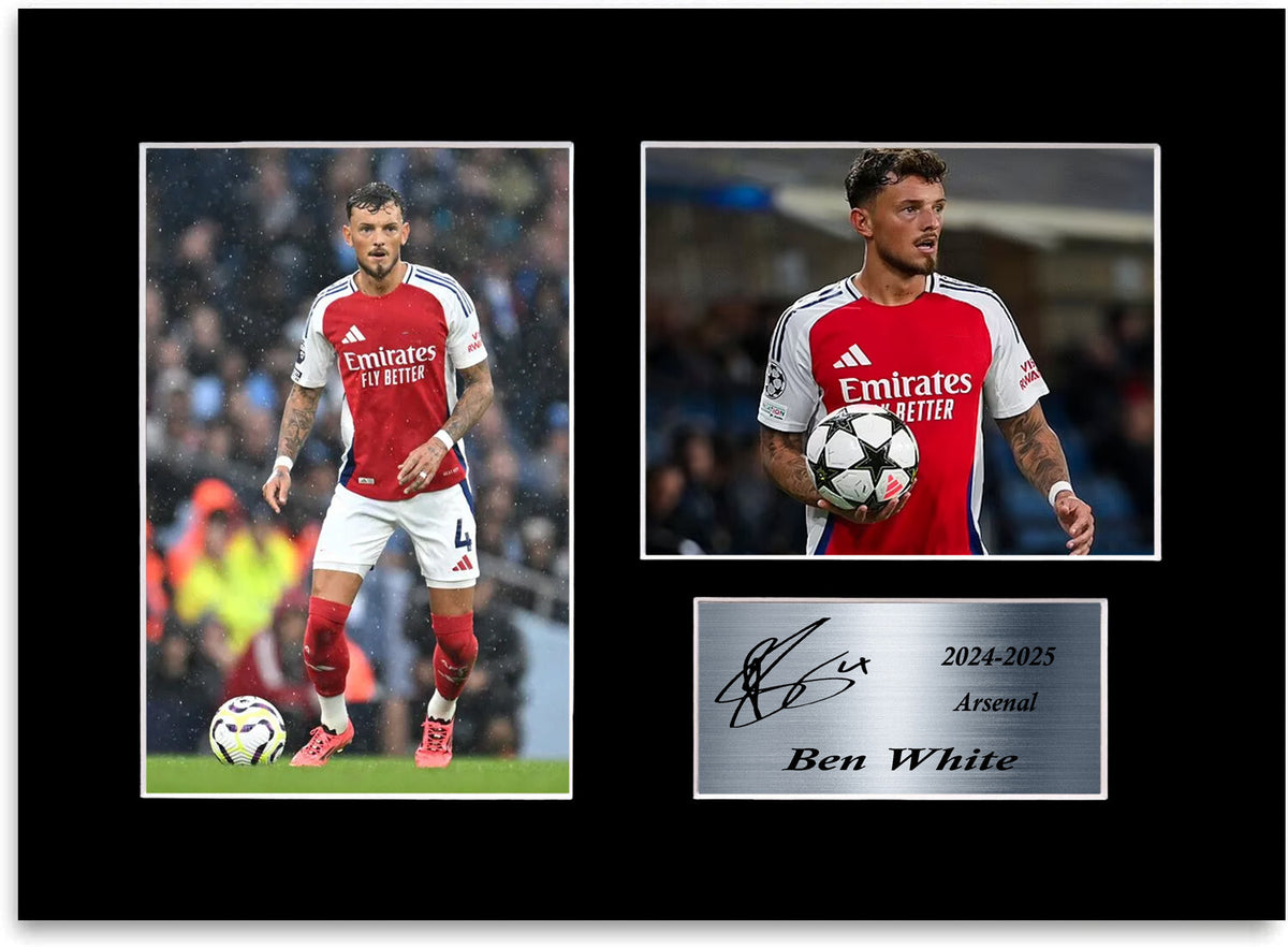 Ben White Arsenal Player Printed mounted display by LJW Prints