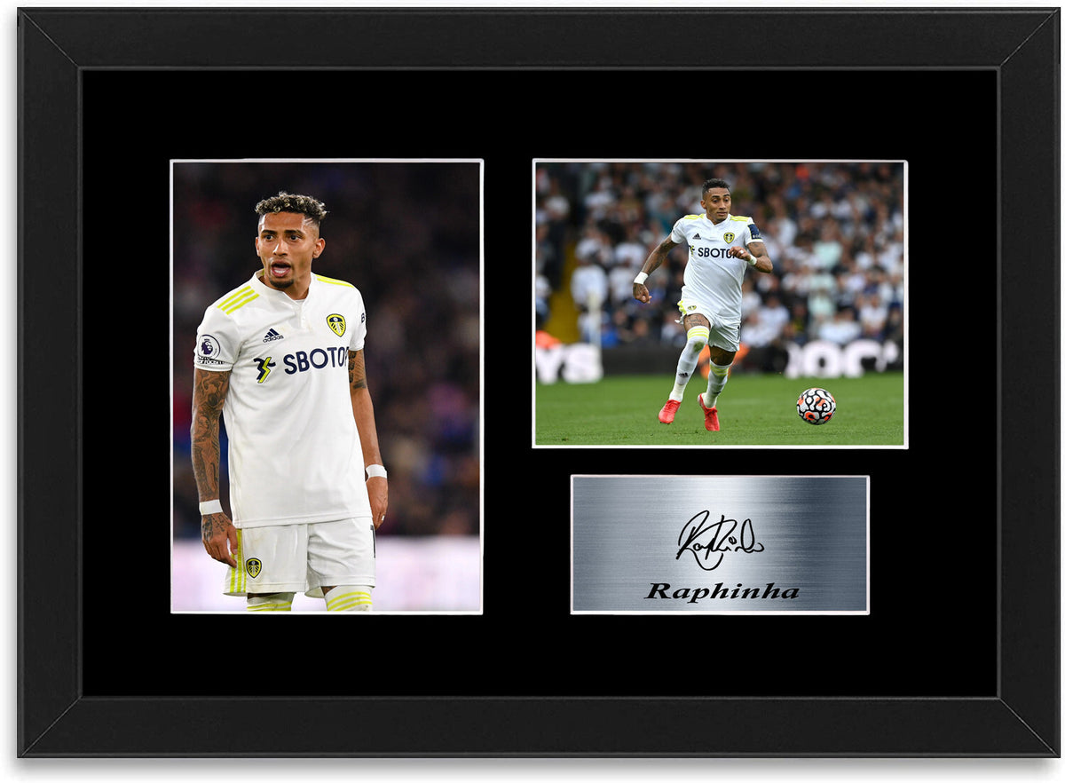 Raphinha Leeds United Player Signed Photo Display Mount Poster Gift A4 Framed