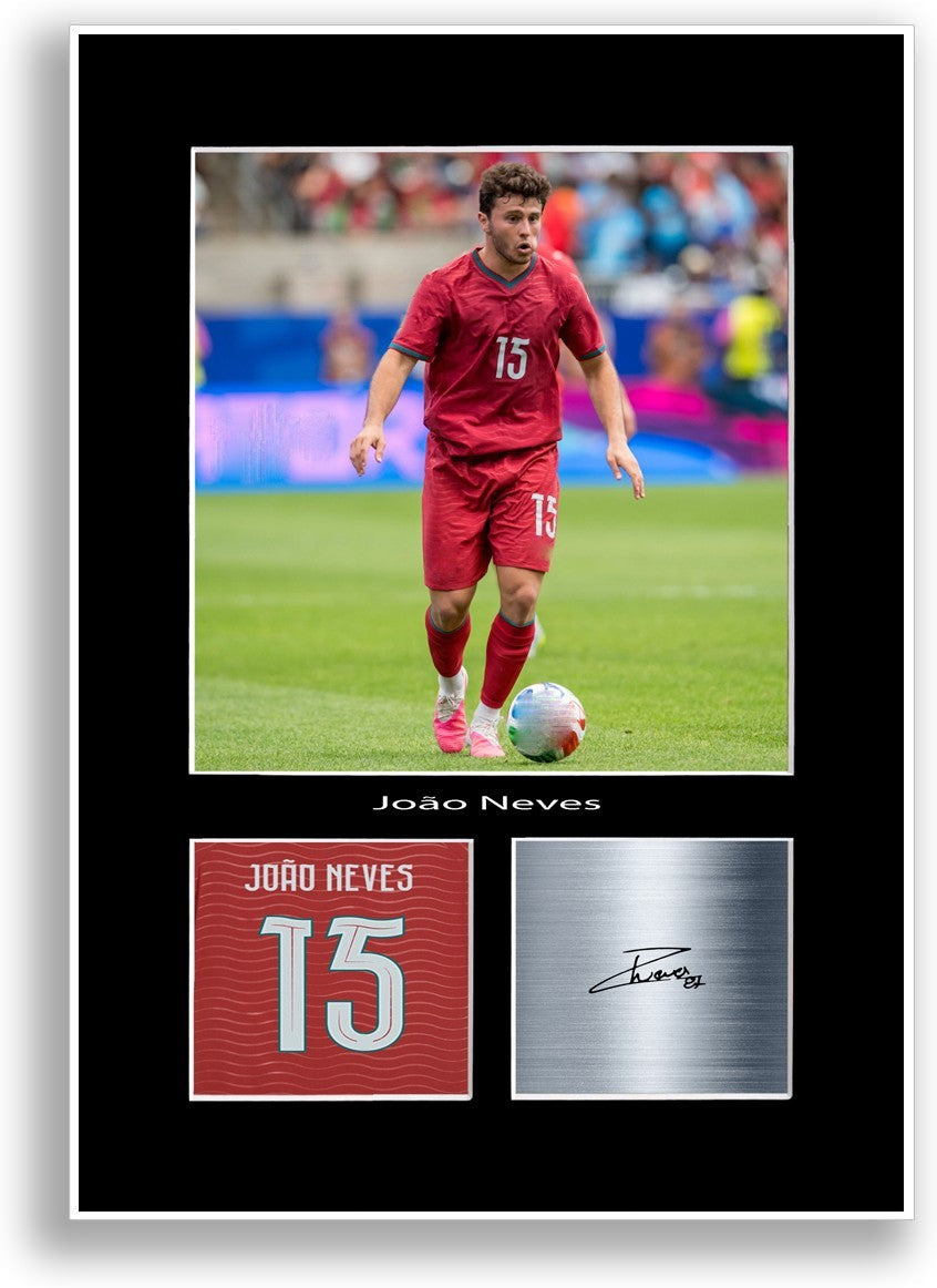 Joao Neves Football Portugal 2026 Poster Signed Print Photo Wall Art