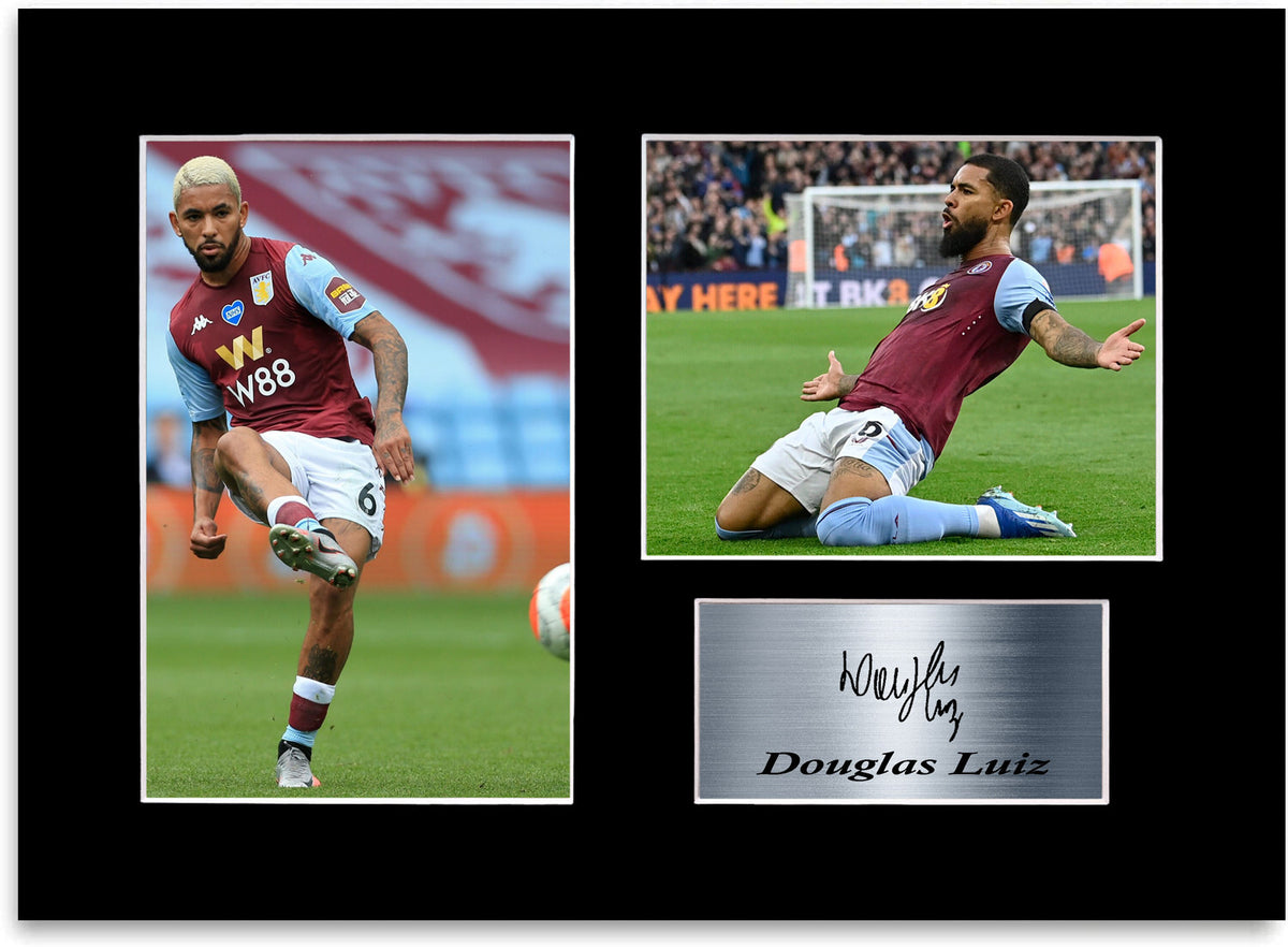 Douglas Luiz Aston Villa Player mounted display by LJW Prints