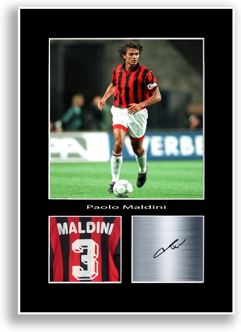 Paolo Maldini Football Player Poster Signed Print Photo Wall Art Gift Idea