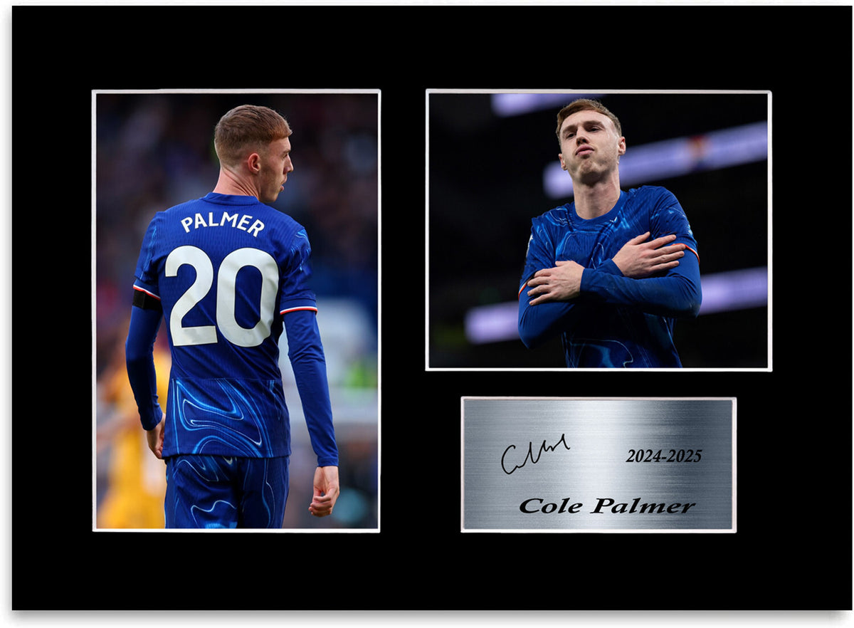Cole Palmer 2025 Chelsea Player mounted display by LJW Prints