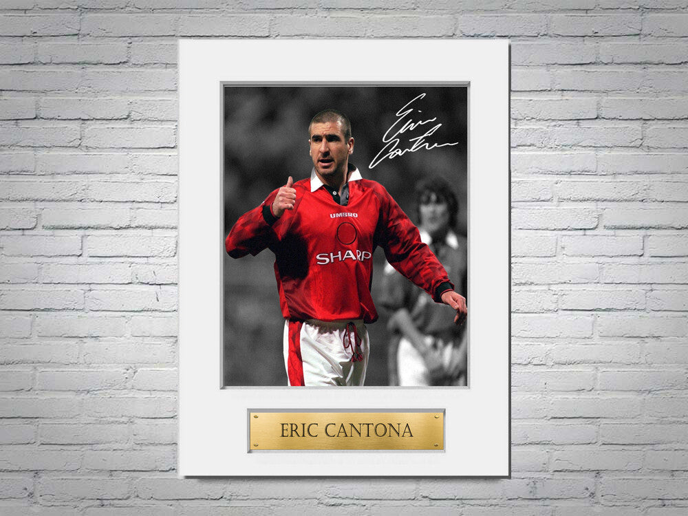 Eric Cantona Manchester United A4 Printed Signed Photo Display Mount Gift