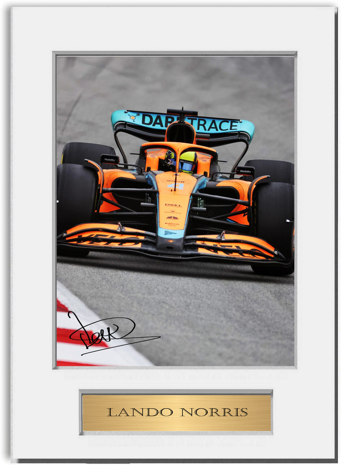 Lando Norris McLaren F1 Formula 1 Driver 2022 Signed Photo Display Mount A4