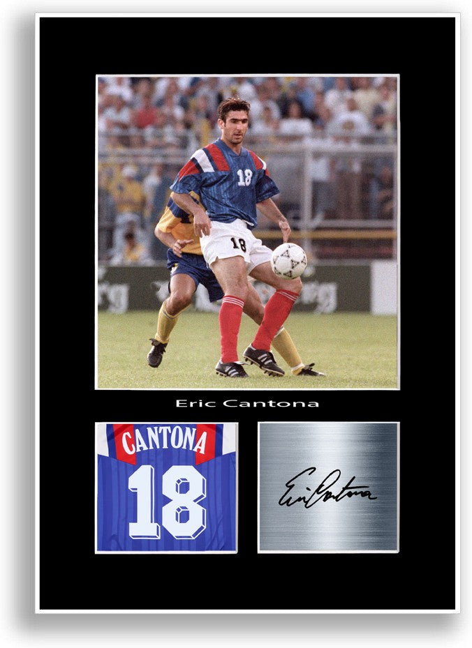 Eric Cantona Football Player Poster Signed Print Photo A4 Wall Art Gift Idea