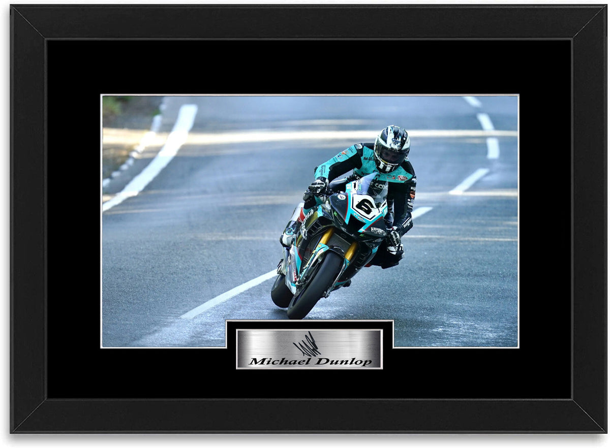 Michael Dunlop Motorcycle Racer framed print by LJW Prints