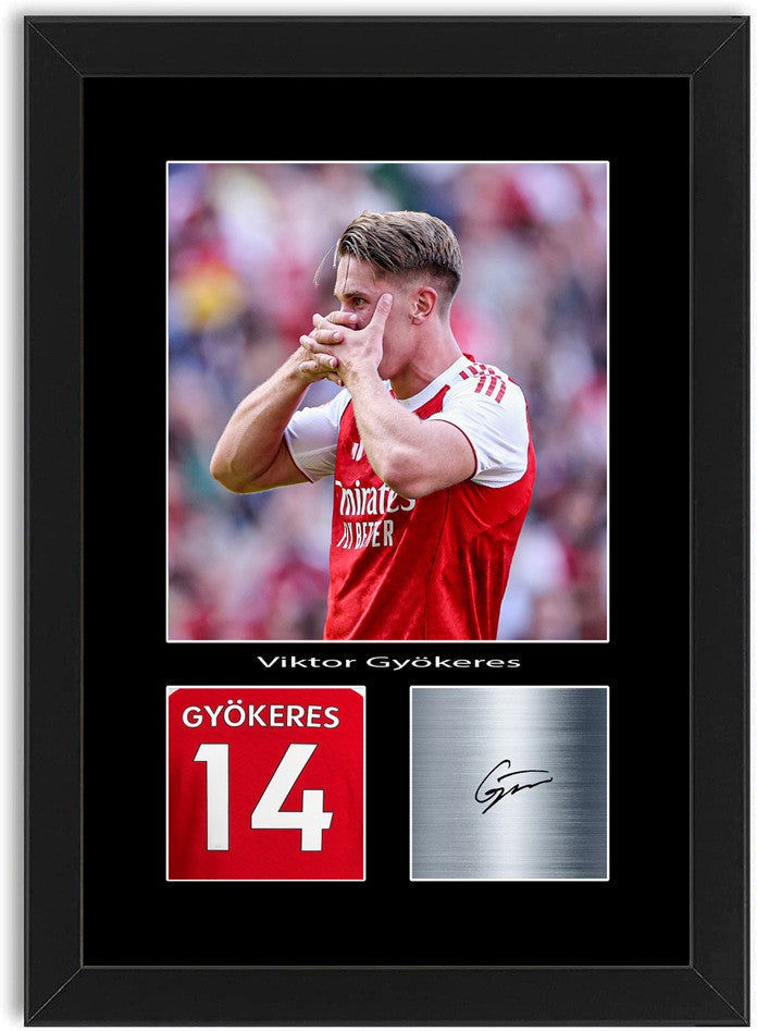 Viktor Gyokeres Football Player Poster Signed Print Photo A4 Wall Art Framed