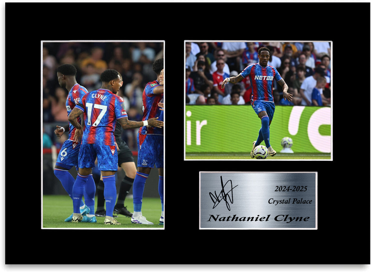 Nathaniel Clyne Crystal Palace Player mounted display by LJW Prints