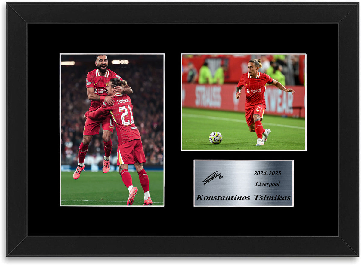 Kostas Tsimikas Liverpool Player framed print by LJW Prints