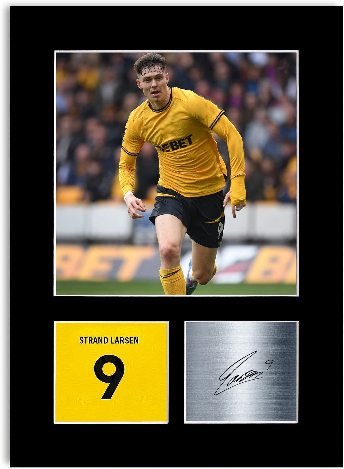 Jorgen Strand Larsen Football Player Poster Signed Photo Display Mount Print A4