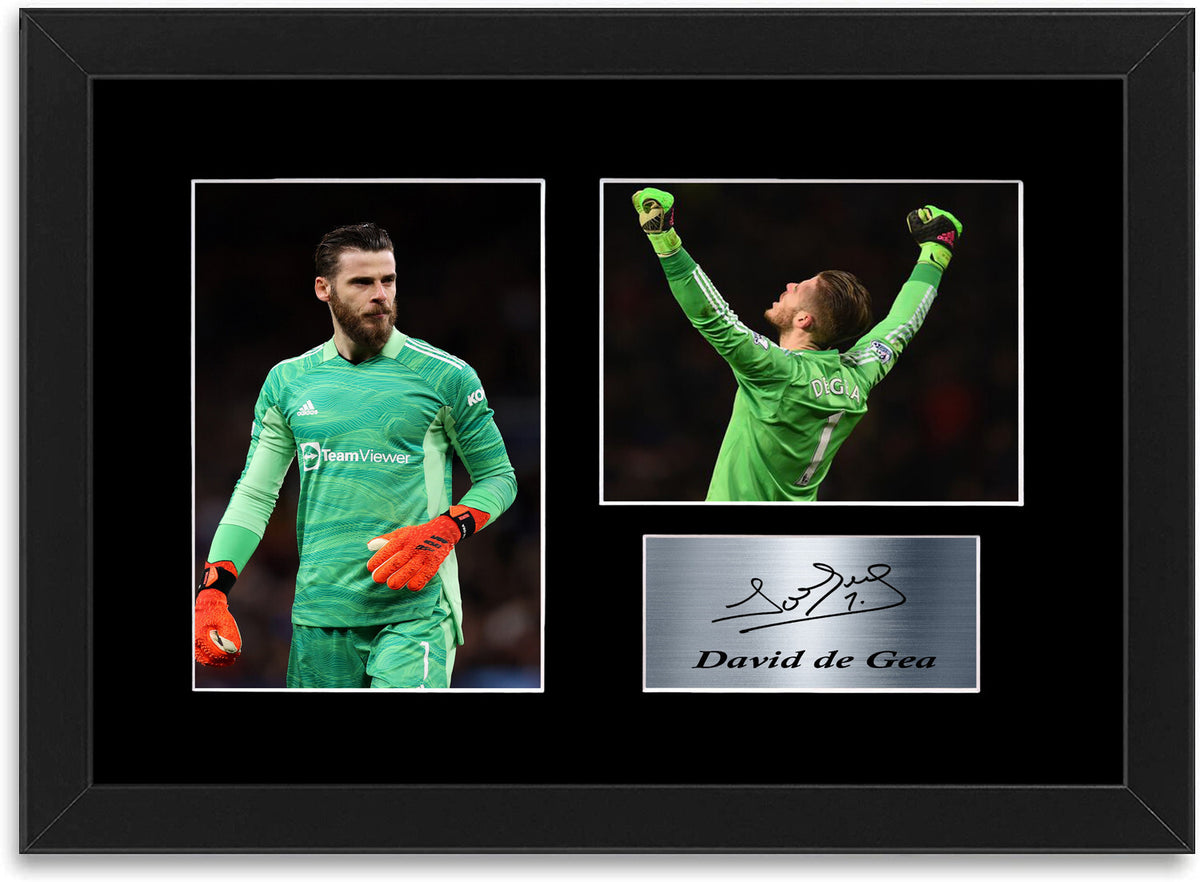 David de Gea Manchester United Player Signed Photo Display Mount Gift A4 Framed