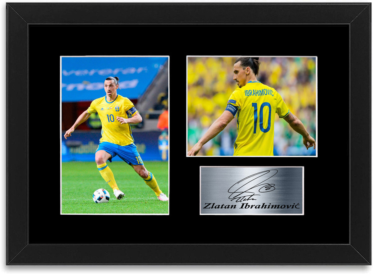 Zlatan Ibrahimovic Sweden Football Player A4 Signed Photo Display Poster Framed
